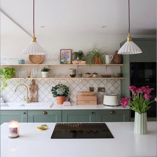 Spring Blooms With Stripes Print