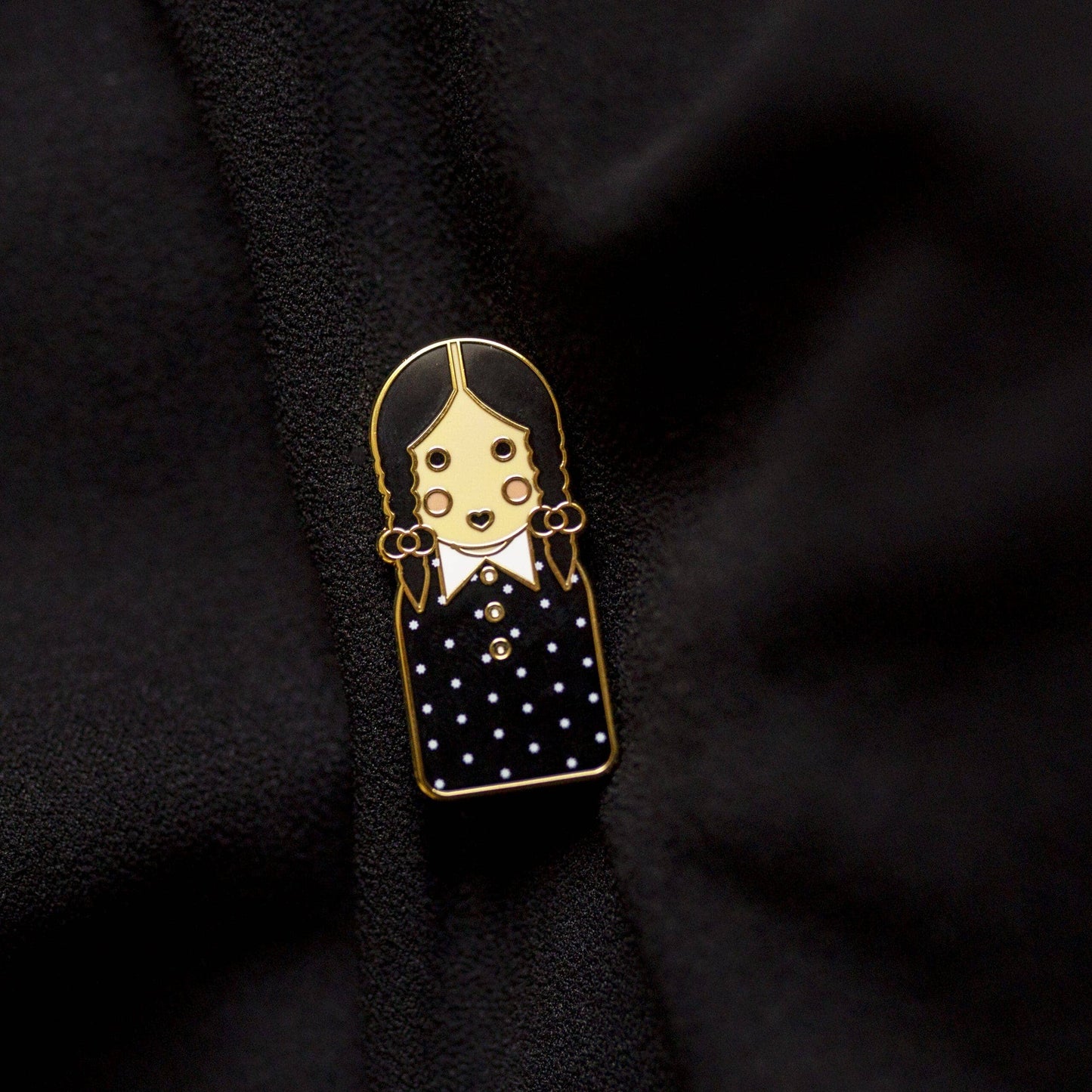 Wednesday inspired cute hard enamel pin