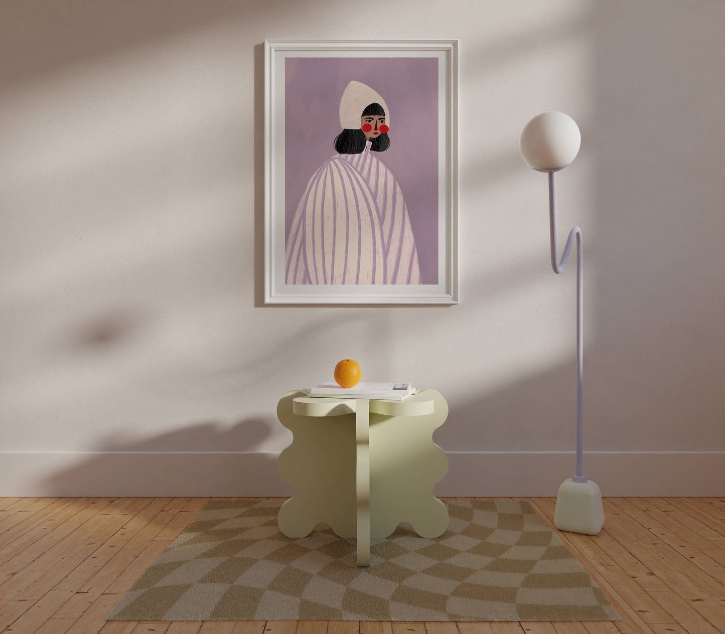 The Woman With The White Hat - Art Print