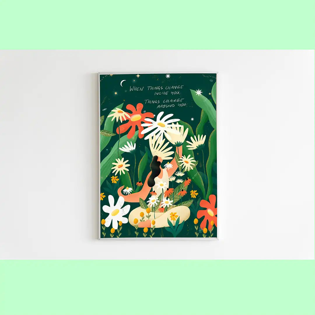 lady amongst flowers and plants