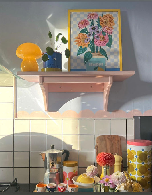 Spring Blooms In Lemons Vase Print