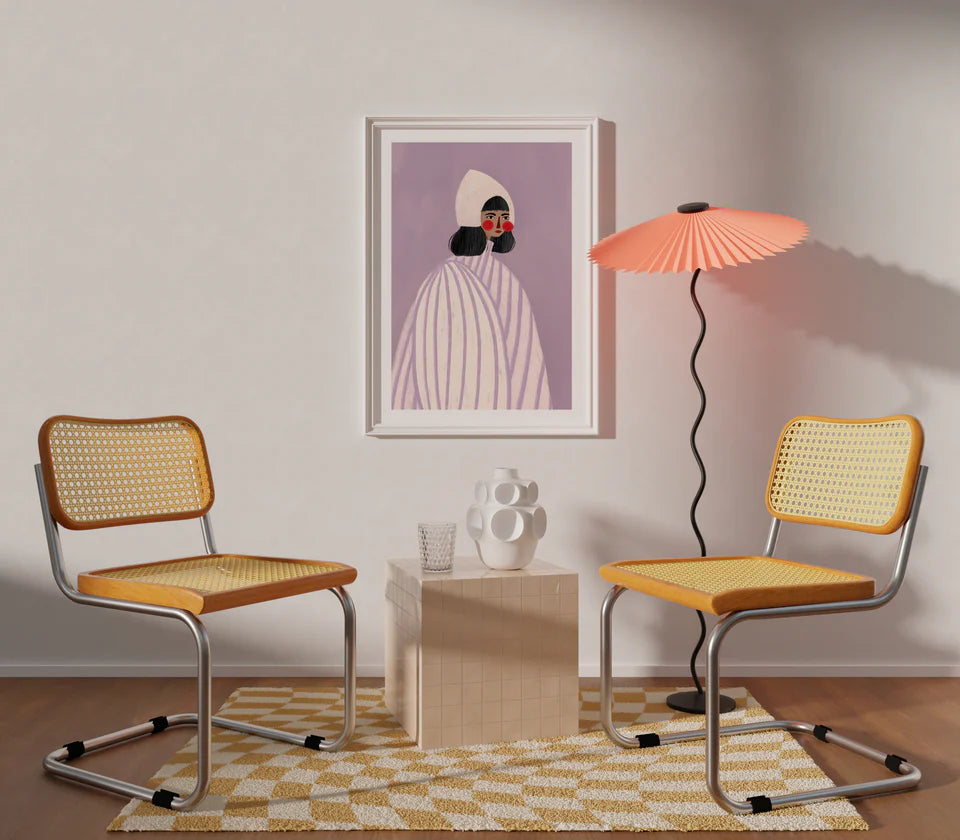 The Woman With The White Hat - Art Print
