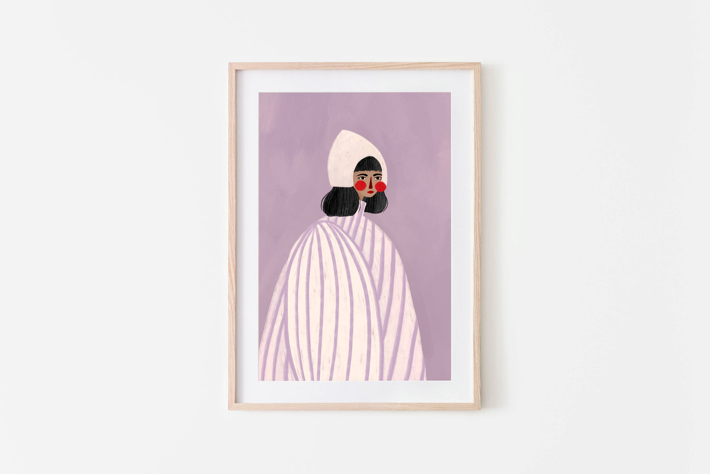 The Woman With The White Hat - Art Print
