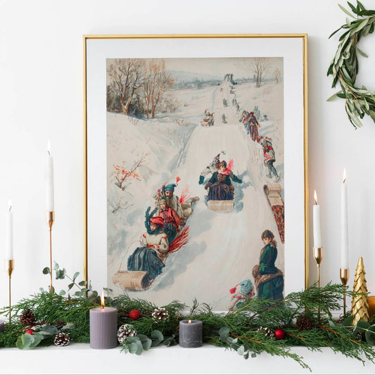 Tobogganing Art print
