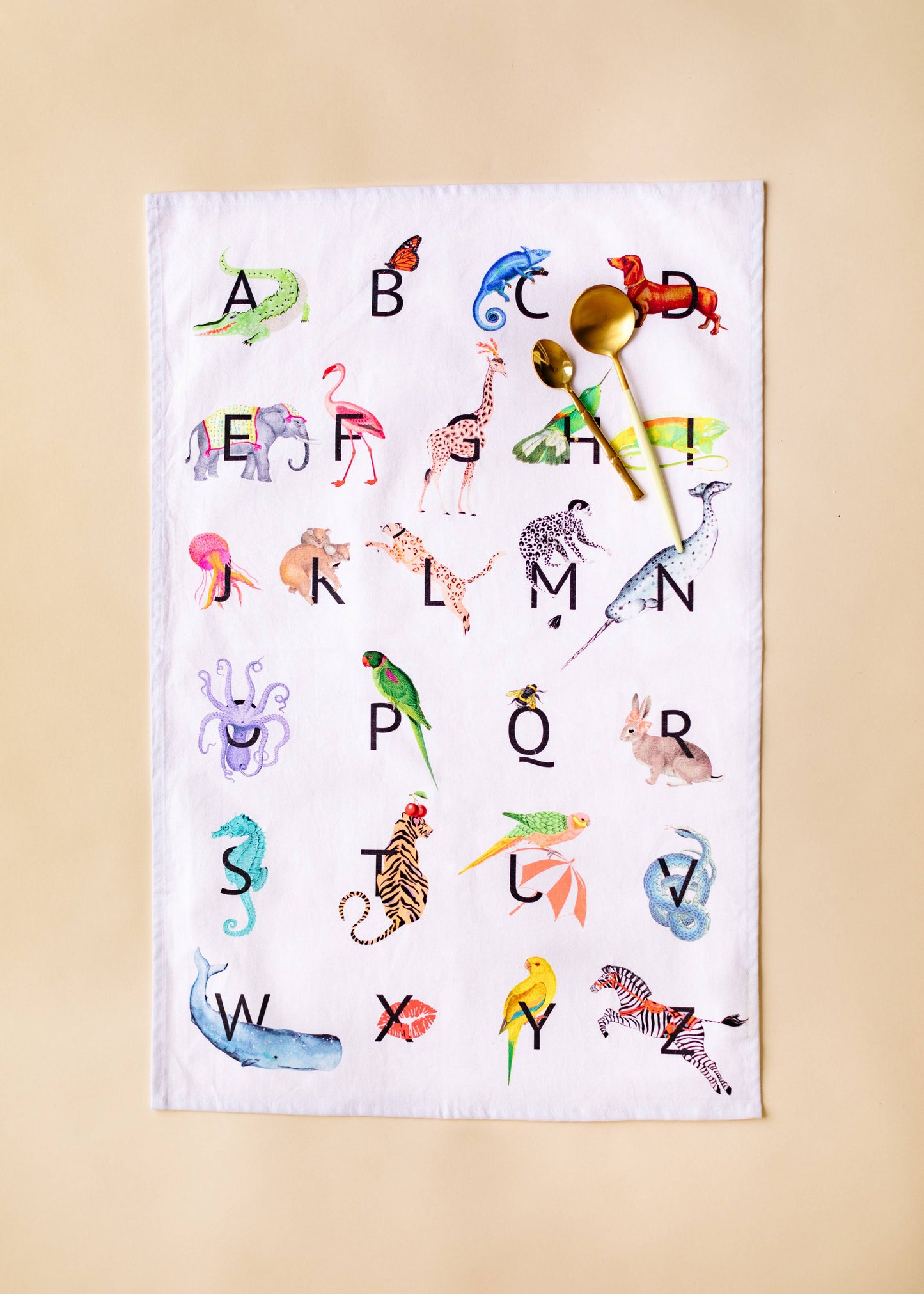 Set of 2 Tea Towels Alphabet and Ooh La La
