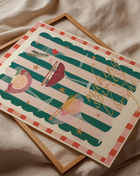 Festive Drinks Art Print