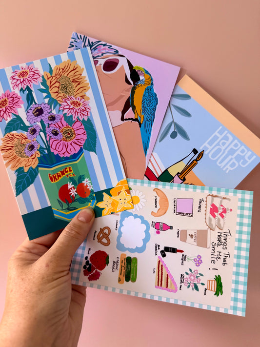 Mauve & Mocha postcard size art prints