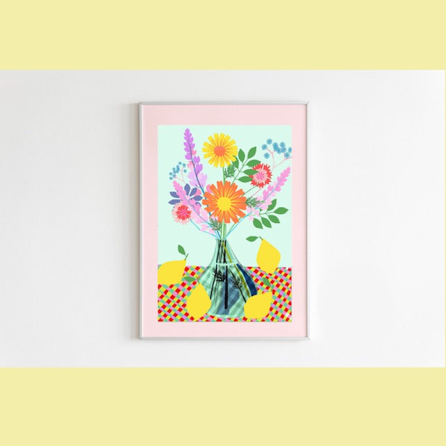 Print - Bright Blooms & Lemons