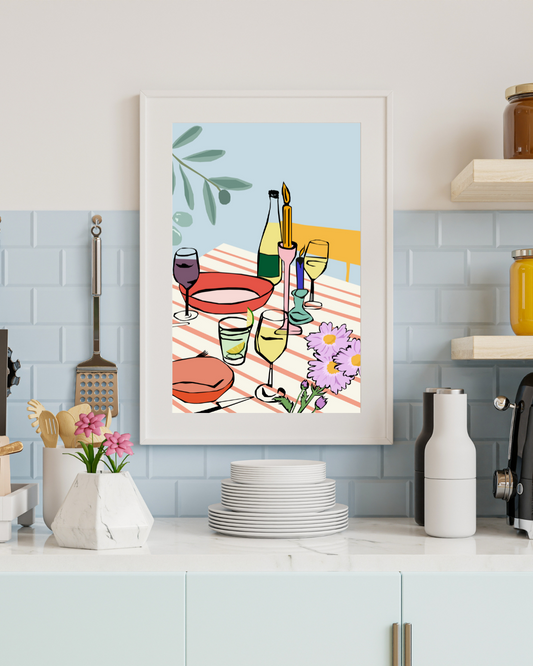 Pastel inspired dinner table setting