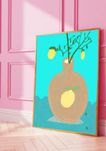 Load image into Gallery viewer, Rustic Lemon Vase Print