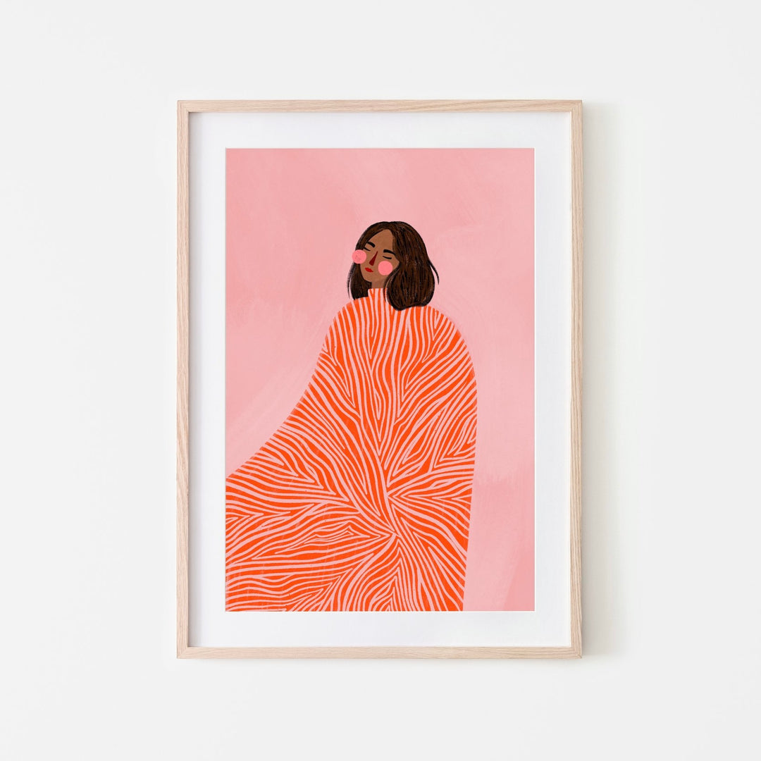 The Woman With The Swirls. Art Print