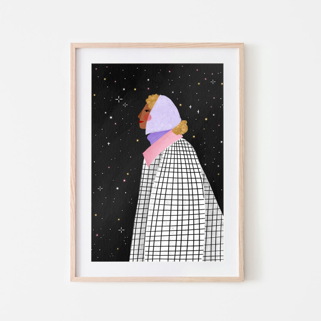 Girl At Midnight. Art Print