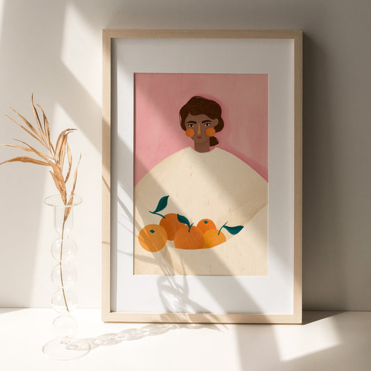 The Women with the oranges. Art Print