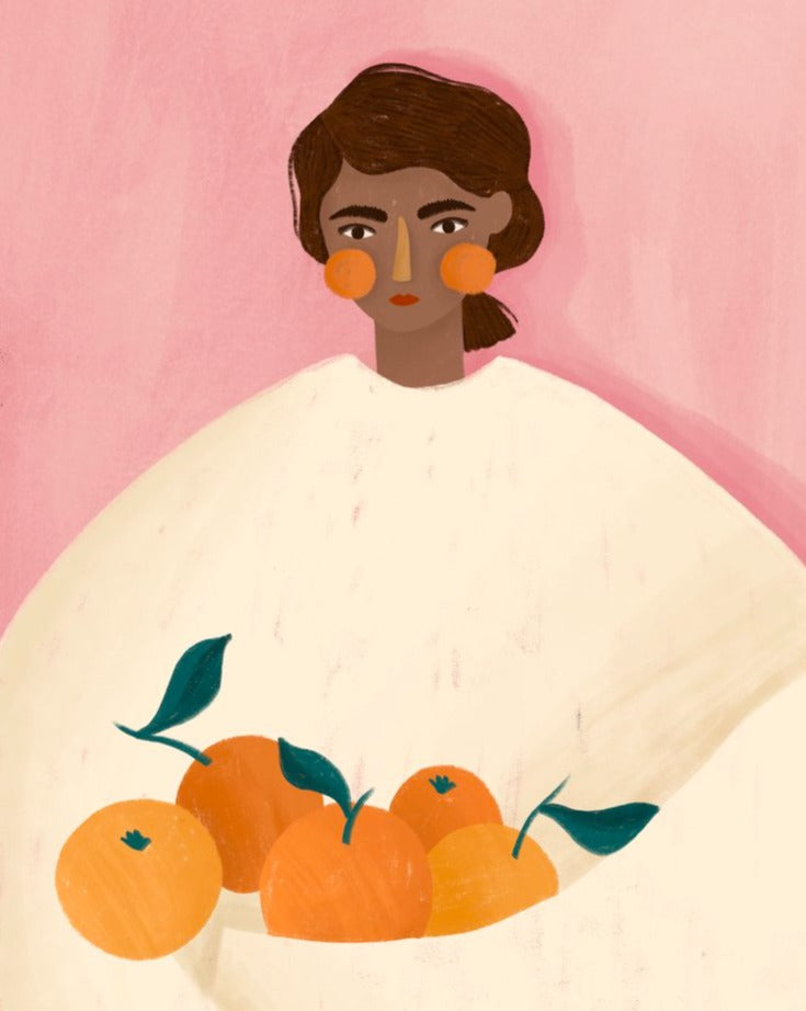 The Women with the oranges. Art Print