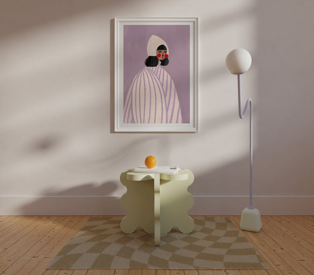The Woman With White Hat. Art Print