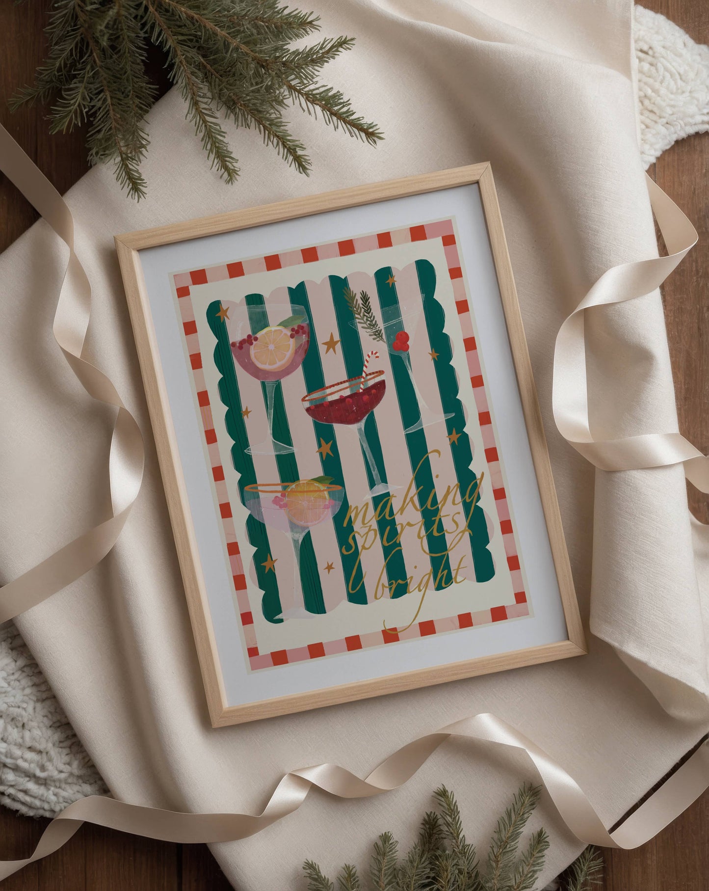 Festive Drinks Art Print