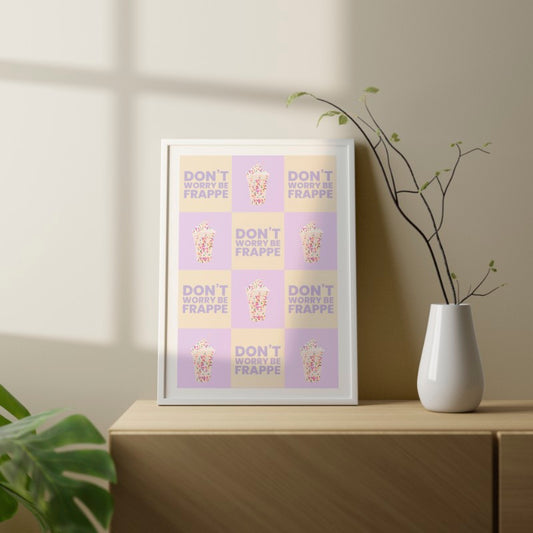 Print - Frappe with chequered design