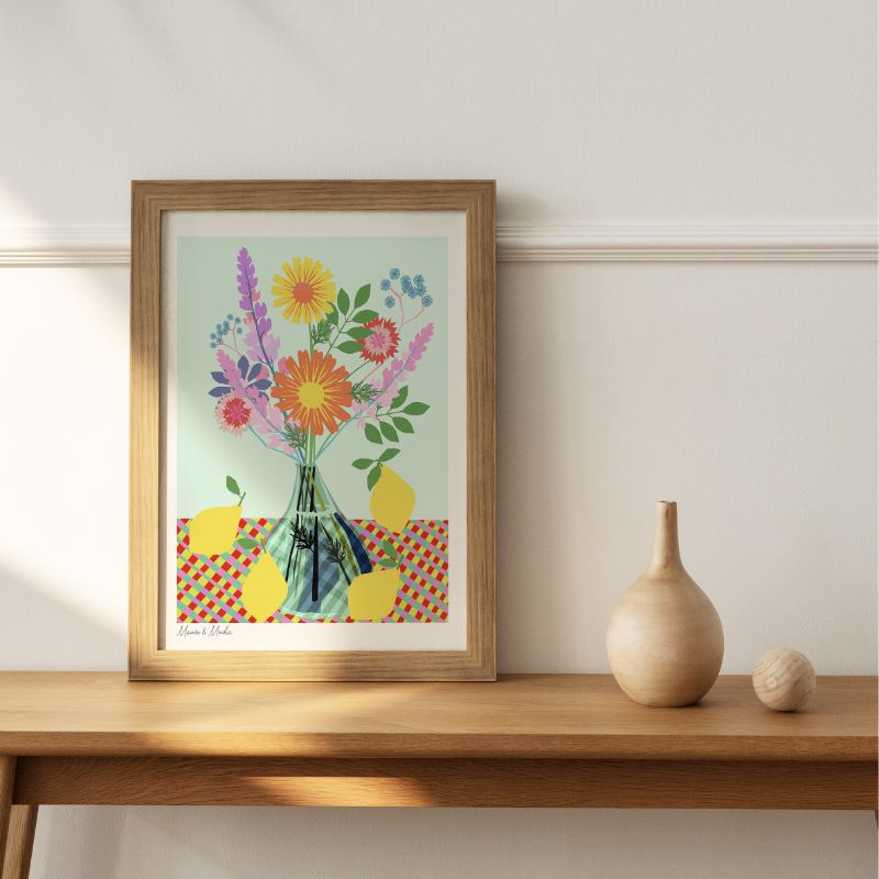 Print - Bright Blooms & Lemons