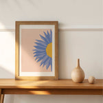 Load image into Gallery viewer, Print - Mauve Delight. Blue flower with neutral backdrop