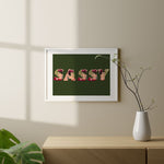 Load image into Gallery viewer, Sassy Frida print wih green background