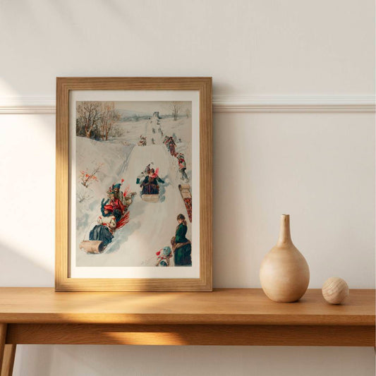Tobogganing Art print