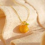 Load image into Gallery viewer, Tiny Orange Pendant Necklace in Gold
