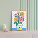 Load image into Gallery viewer, Spring Blooms In Lemons Vase Print